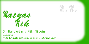 matyas nik business card